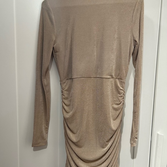 Formal Dress Long-sleeve Beige - Picture 3 of 4